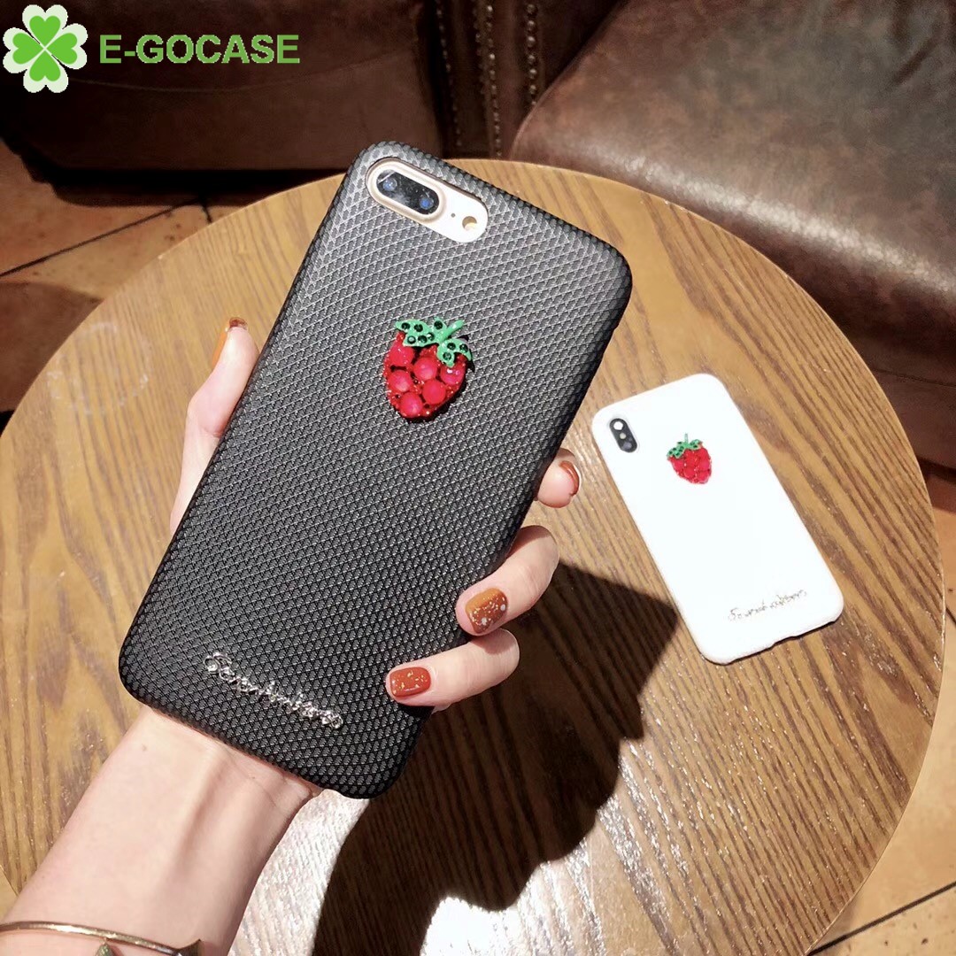 Diamond strawberry shape phone case