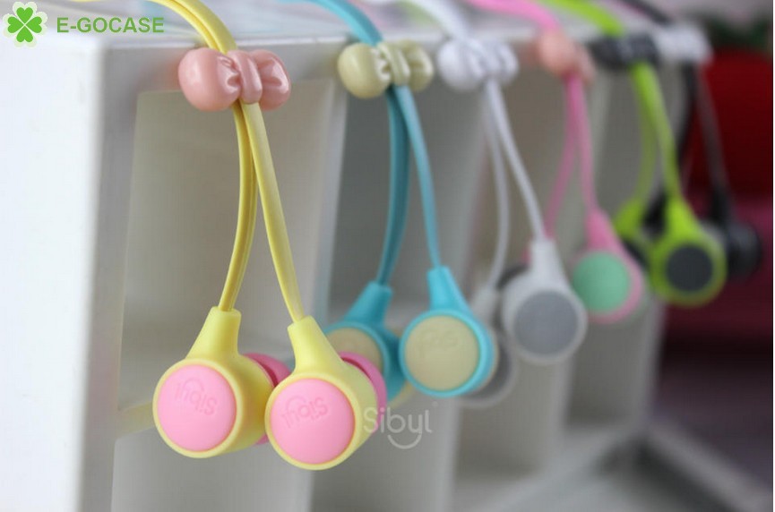 Macaroon bow design earphone